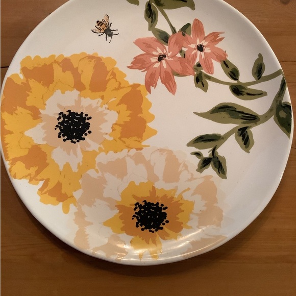 Tag Large Round Spring Floral & Honey Bee Serving Platter Plate - Picture 2 of 5